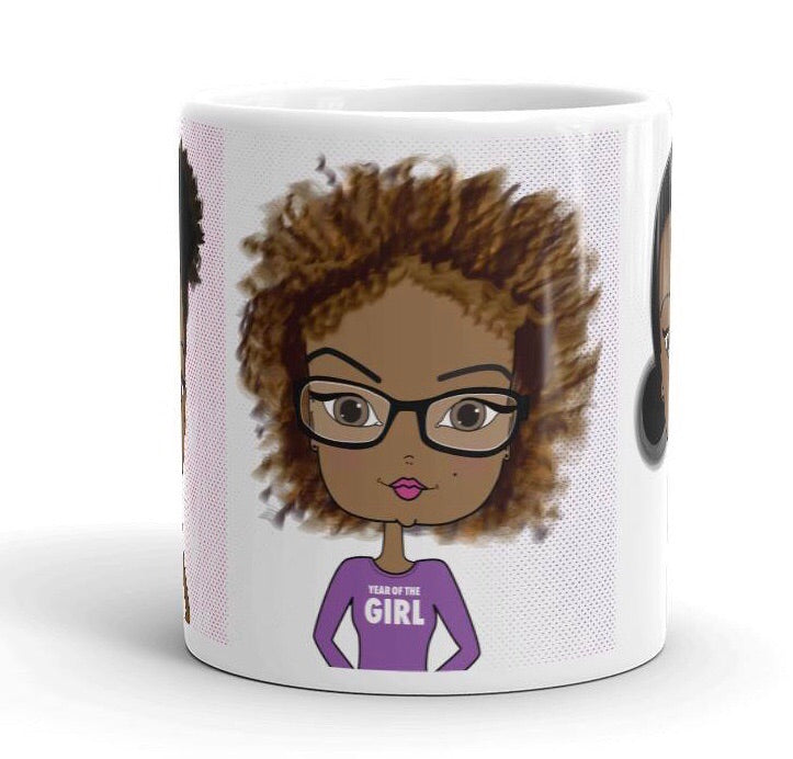 African American Coffee Mug Girls Cute-Pincurl Girls - Sending Love & Encouragement