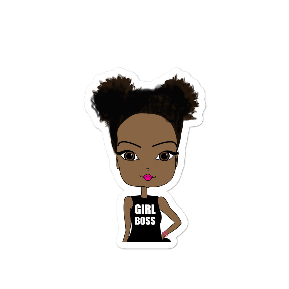 African American Girl Boss Sticker-Pincurl Girls - Sending Love & Encouragement